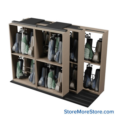 Mobile Shelving for Golf Bag Storage 148''W x 58''D x 104''H - GB-322 SMS-08-V25-GB-322