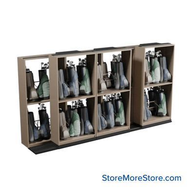 Mobile Shelving for Golf Bag Storage 196''W x 38''D x 103''H - GB-43 SMS-08-V25-GB-43