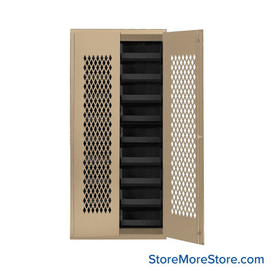 Bin Cabinets with Vented Doors 36''W x 18''D x 78''H - MESH-250 SMS-01-V45-MESH-250
