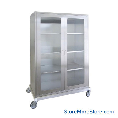Stainless Steel Mobile Cabinet 48''W x 24''D x 60''H - SSCM486024 SMS-01-V101-SSCM486024