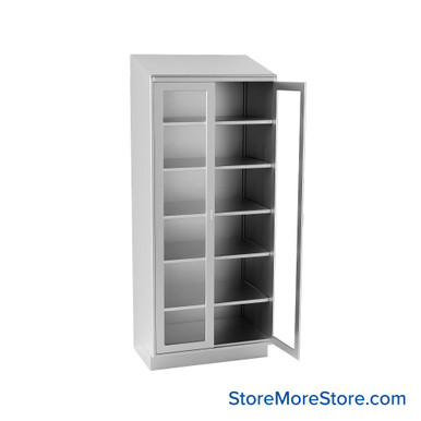Stainless Steel Cabinet with Glass Doors 36''W x 24''D - SSKIT4-105 SMS-01-V69-SSF3624LS