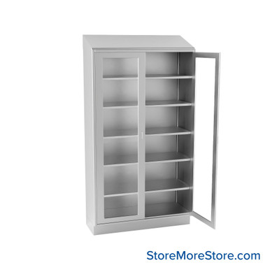 Stainless Steel Cabinet with Glass Doors 48''W x 18''D - SSKIT4-106 SMS-01-V69-SSF4818LS