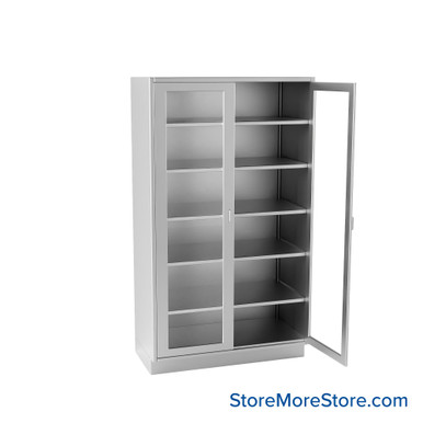 Stainless Steel Cabinet with Glass Doors 48''W x 24''D - SSKIT4-103 SMS-01-V69-SSF4824L