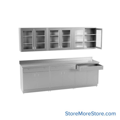 Commercial Stainless Steel Cabinets 109''W x 24''D x 96''H - SSKIT1-106 SMS-01-V69-SSH09UL