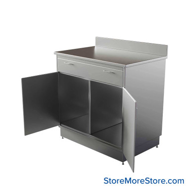 Commercial Stainless Steel Cabinets 37''W x 24''D x 36''H - SSKIT1-100 SMS-01-V69-SSH03L