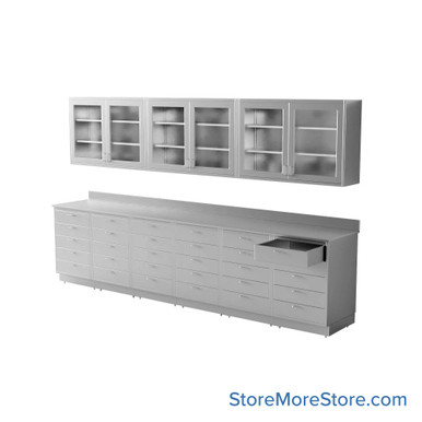 Commercial Stainless Steel Cabinets 145''W x 24''D x 96''H - SSKIT2-105 SMS-01-V69-SSD12UL