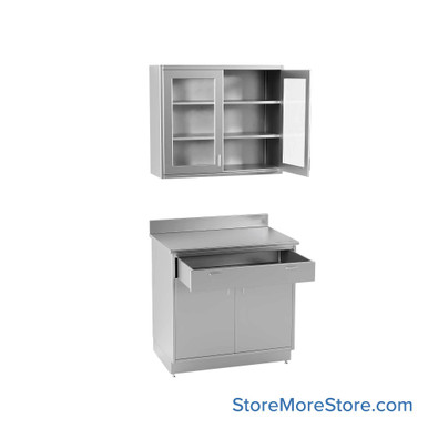 Commercial Stainless Steel Cabinets 37''W x 24''D x 96''H - SSKIT1-104 SMS-01-V69-SSH03UL