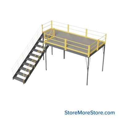 Warehouse Mezzanine 144''W x 96''D x 96''H - 1208-8GMEZ-RT-17 SMS-09-V62-1208-8GMEZ-RT-17