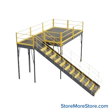 Warehouse Mezzanine 144''W x 96''D x 96''H - 1208-8GMEZ-BG-IBC SMS-09-V62-1208-8GMEZ-BG-IBC