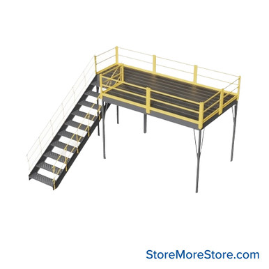 Warehouse Mezzanine 144''W x 96''D x 96''H - 1208-8GMEZ-BG-17 SMS-09-V62-1208-8GMEZ-BG-17