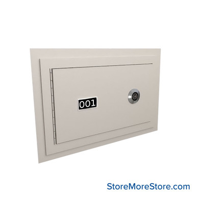 Flush Mount Wall Gun Safe, 13" W x 8.25" H, 1 Compartment, Single Arrangement, Tube Lock SMS-05-V72-EDHGF01