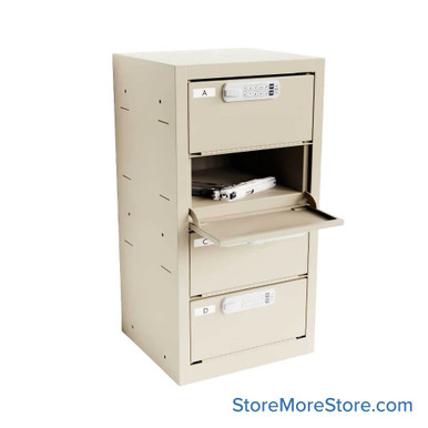 Handgun Lock Box, 23" High, 4 Compartments, Digital Lock SMS-05-V25-WMC-4-231208C