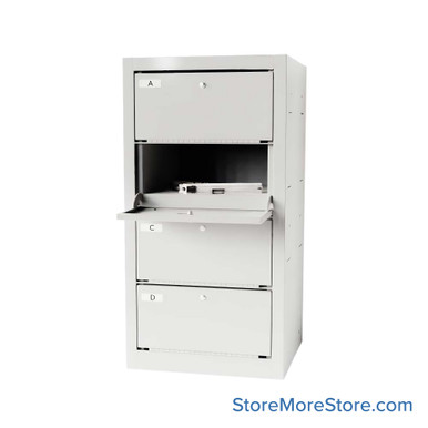 Handgun Lock Box, 23" High, 4 Compartments, Enhanced Key Lock SMS-05-V25-WMC-4-231208N