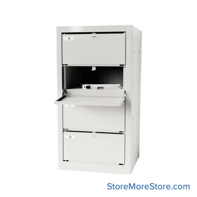 Handgun Lock Box, 23" High, 4 Compartments, Padlock Hasp SMS-05-V25-WMC-4-231208H