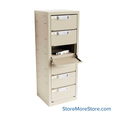 Handgun Lock Box, 33" High, 6 Compartments, Digital Lock SMS-05-V25-WMC-6-331208C