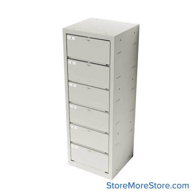 Handgun Lock Box, 33" High, 6 Compartments, Padlock Hasp SMS-05-V25-WMC-6-331208H