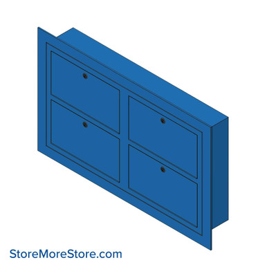 Flush Mounted Outdoor Pistol Lockers 39''W x 6''D - 1-FL-708-4-WP-RWM SMS-01-V07-1-FL-708-4-WP-RWM