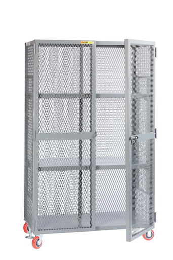 Wire Mesh Cabinet 51''W x 31''D x 78''H - SL2A-3048-6PY-FL SMS-05-V87-SL2A-3048-6PY-FL