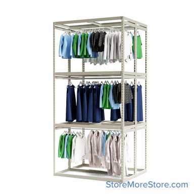 Garment Clothing Racks 60''W x 48''D x 120''H - 6048120-3 SMS-08-V39-6048120-3