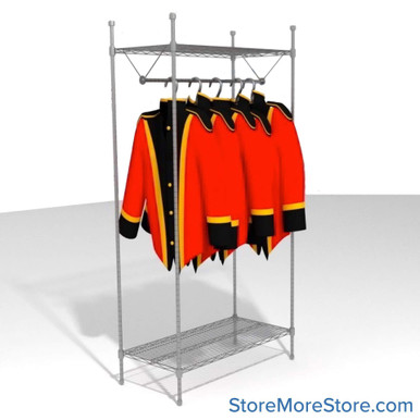 Hanging Garment Rack 36''W x 18''D x 74''H - GR1836C SMS-07-V69-GR1836C