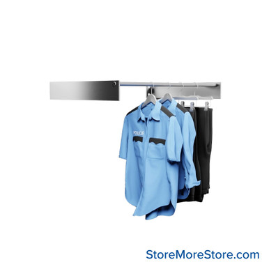 Wall Mounted Garment Racks 36''W x 13''D x 2''H - Kit-Oblique-WM1536GR SMS-08-V42-WM1536GR