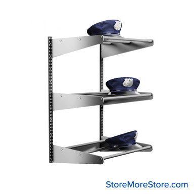 Wall Mounted Hat Rack 24''W x 14''D x 42''H -2-SH-1524-42 SMS-08-V42-2-SH-1524-42