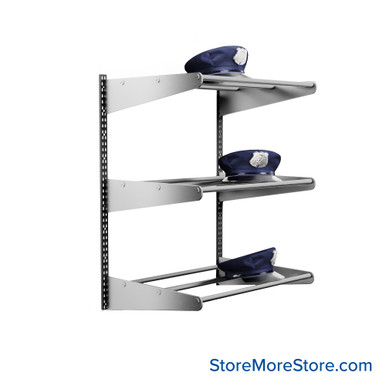 Wall Mounted Hat Rack 36''W x 14''D x 42''H -3-SH-1536-42 SMS-08-V42-3-SH-1536-42