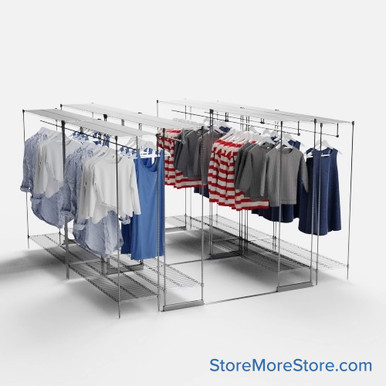 Retail Garment Racks 144''W x 120''D -WRGR-63-24120-4U SMS-08-V45-WRGR-63-24120-4U