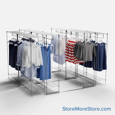 Retail Garment Racks 144''W x 72''D -WRGR-63-2472-4U SMS-08-V45-WRGR-63-2472-4U