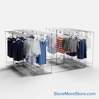 Retail Garment Racks 192''W x 84''D -WRGR-63-2484-6U SMS-08-V45-WRGR-63-2484-6U