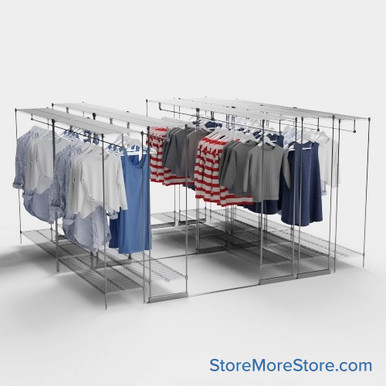 Retail Garment Racks 168''W x 120''D -WRGR-63-24120-5U SMS-08-V45-WRGR-63-24120-5U