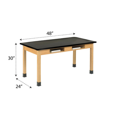 Classroom Lab Table with Book Storage 48''W x 24''D - C7102BK30N SMS-10-V102-C7102BK30N