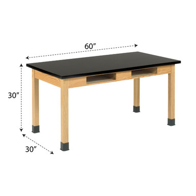 Classroom Lab Table with Book Storage 60''W x 30''D - C7142BK30N SMS-10-V102-C7142BK30N