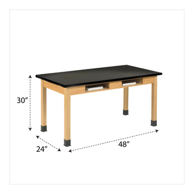 Classroom Lab Table with Book Storage 48''W x 24''D x 30''H - C7106K30N SMS-10-V102-C7106K30N