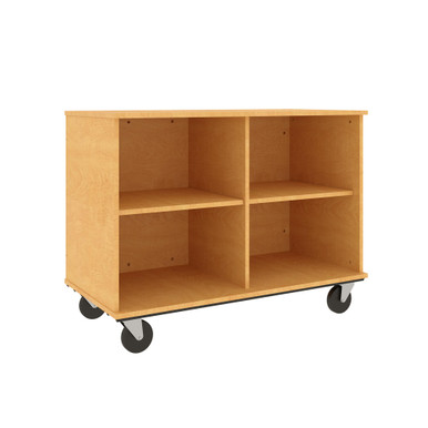 36'' Mobile Four Compartment Open Shelf Cabinet