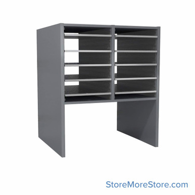 Large Mail Cubbies, 28.75" W x 30" H, 18" Sorting Height, 5 Shelves (6 Openings) Shelves, 12" Closed Back Riser SMS-04-V90-O2-18OE12