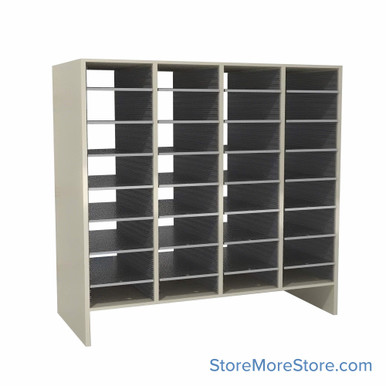 Large Mail Cubbies, 56.25" W x 48" H, 42" Sorting Height, 14 Shelves (16 Openings) Shelves, 6" Closed Back Riser SMS-04-V90-O4-42OE06