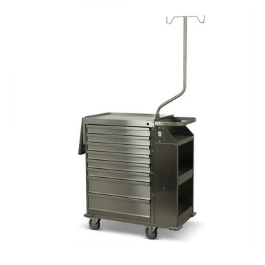 Stainless Steel Orthopedic Cart With Side Cabinet, Drawer Dividers and Top Shelf SMS-04-V68-6025