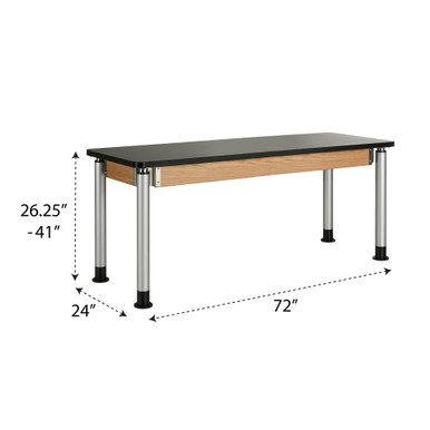 Adjustable Lab Tables 72''W x 24''D x 26''H - P830LBBK-100709X11 SMS-11-V102-P830LBBK-100709X11