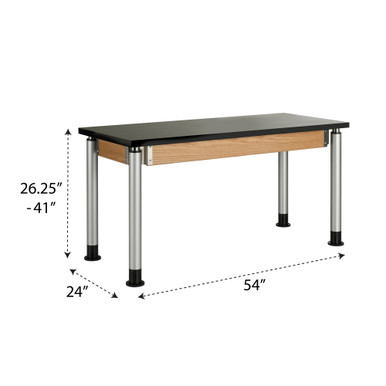 Adjustable Lab Tables 54''W x 24''D x 26''H - P8202BK-100709X8 SMS-11-V102-P8202BK-100709X8