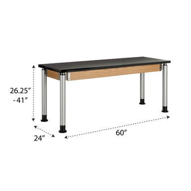 Adjustable Lab Tables 60''W x 24''D x 26''H - P860LBBK-100709X4 SMS-11-V102-P860LBBK-100709X4