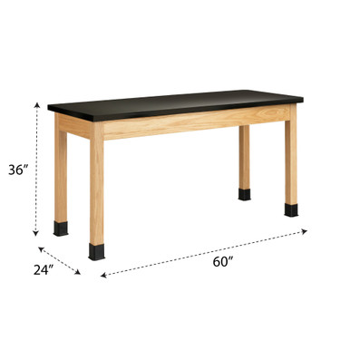 Wooden Lab Bench 60''W x 24''D x 36''H - P7602BK36N SMS-10-V102-P7602BK36N