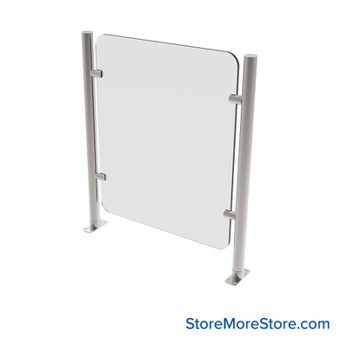 Acrylic Sneeze Guard 24''W x 2''D x 36''H - TM-BM2436-KIT SMS-07-V94-TM-BM2436