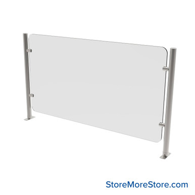 Acrylic Sneeze Guard 48''W x 2''D x 36''H - TM-BM4836-KIT SMS-07-V94-TM-BM4836