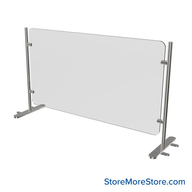 Acrylic Sneeze Guard 48''W x 2''D x 48''H - TM-BF4848-KIT SMS-07-V94-TM-BF4848