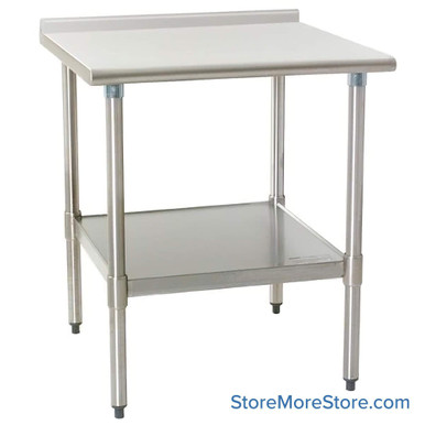 Rear Upturn Stainless Steel Table 36''W x 24''D x 35''H - UT2436SB SMS-10-V69-UT2436SB