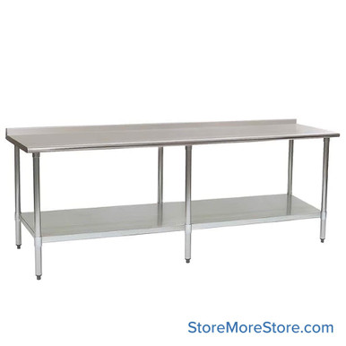 Rear Upturn Stainless Steel Table 108''W x 30''D x 35''H - UT30108E SMS-10-V69-UT30108E