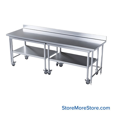 Stainless Steel Nesting Tables 96''W x 30''D x 35''H - TA-NT4BS309672 SMS-10-V94-NT4BS3096-72
