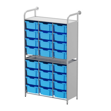 School Wall Storage Shelves 41''W x 17''D x 71''H - CSTA070744 SMS-02-V40-CSTA070744