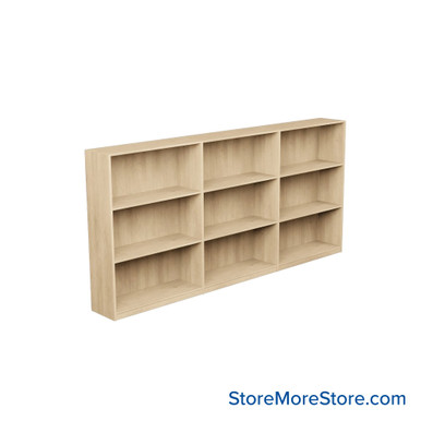 Laminate Bookshelf, 109" W x 20" D x 48" H, Double-Sided Shelving, Without Casters SMS-08-V24-H11-4820-3